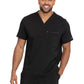 Men's 2-Pocket Tuckable V-Neck Top - DK865 - Black
