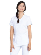 Women's 5-Pocket Rib Knit V-Neck Top - DK875 - White
