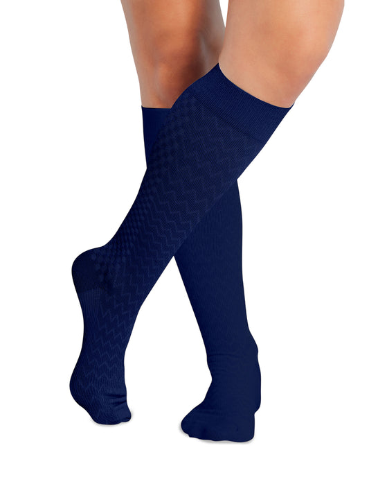 Women's Knee High 8-15 mmHg Compression Sock - FASHIONSUPPORT - Navy
