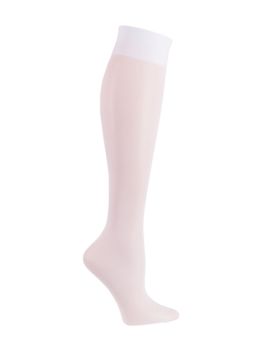 Women's Knee High 8-15 mmHg Compression Sock - FASHIONSUPPORT - White