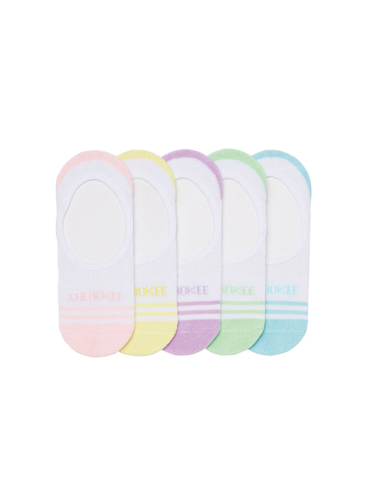 Women's No Show Socks (5 Pairs per Pack) - HIDEOUT - Pastel Parfait
