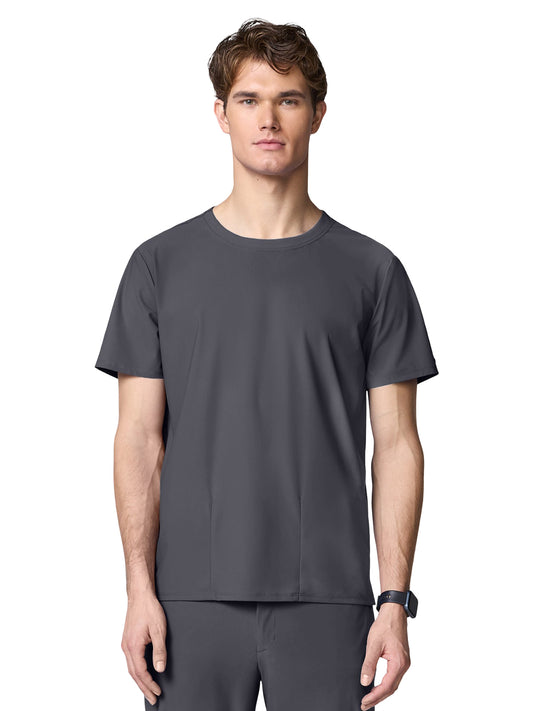 Men's 2-Pocket Crew Neck Scrub Top - IN00020 - Pewter