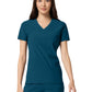 Women's 2-Pocket V-Neck Top - IN00033 - Caribbean Blue