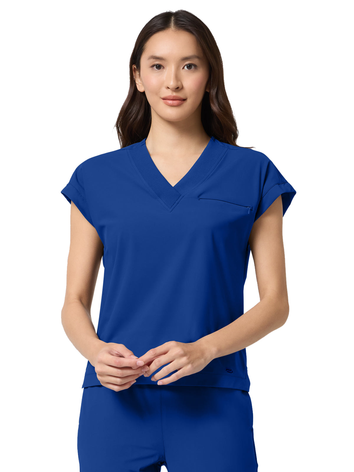 Women's 1-Pocket V-Neck Dolman Top - IN00034 - Royal