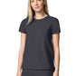 Women's Pocketless Crew Neck Scrub Top - IN00037 - Pewter