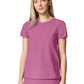 Women's Pocketless Crew Neck Scrub Top - IN00037 - Tropical Pink