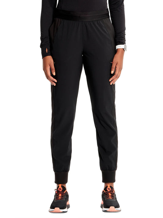 Women's Mid Rise Jogger Pant - IN122A - Black