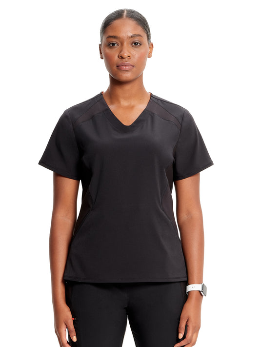 Women's V-Neck Top - IN620A - Black