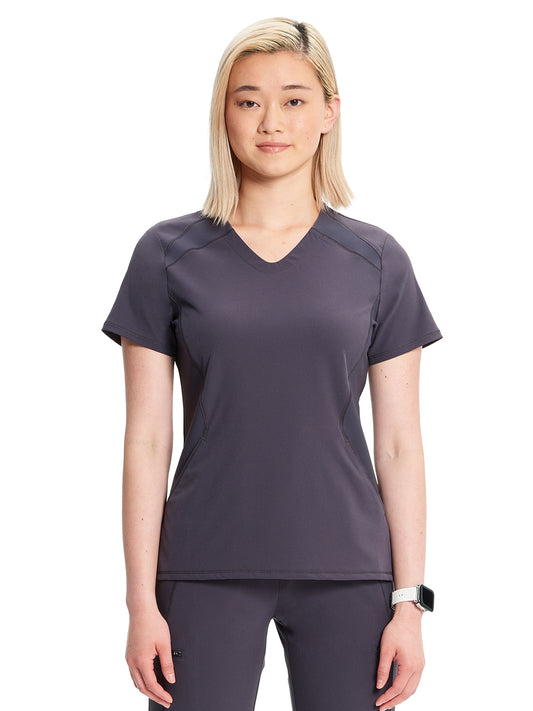 Women's V-Neck Top - IN620A - Pewter