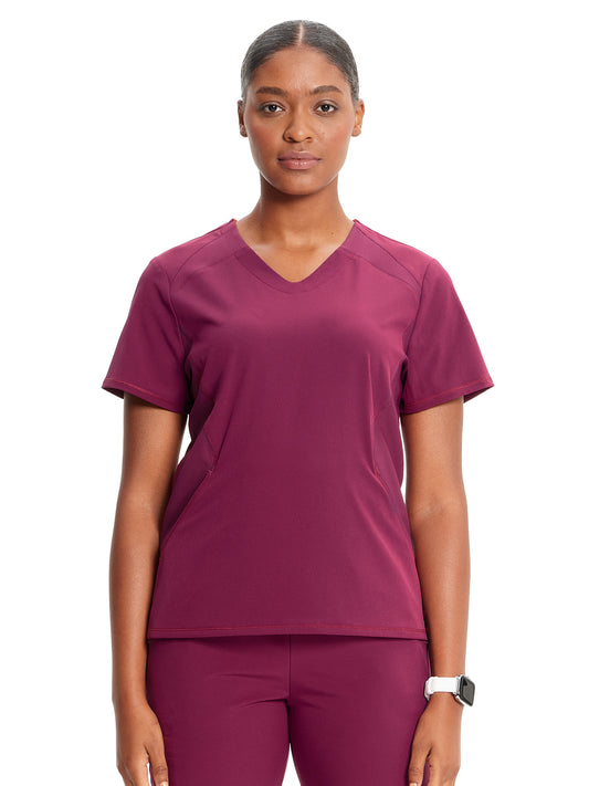Women's V-Neck Top - IN620A - Wine