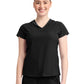 Women's 2-Pocket Mock-Wrap V-Neck Top - IN635A - Black