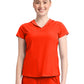 Women's 2-Pocket Mock-Wrap V-Neck Top - IN635A - Vivid Orange