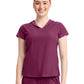 Women's 2-Pocket Mock-Wrap V-Neck Top - IN635A - Wine
