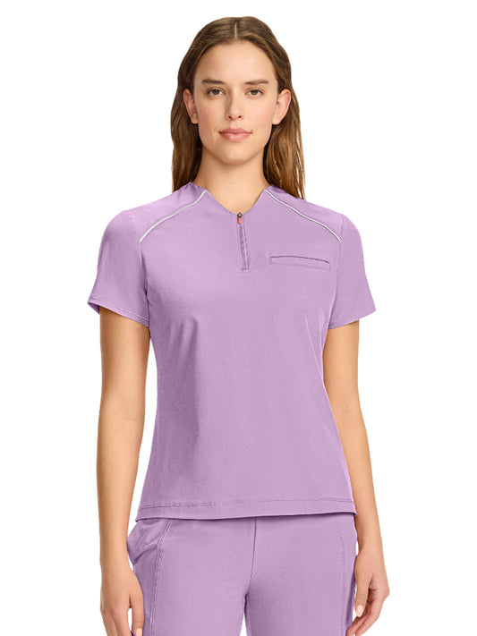Women's 1-Pocket Henley Top - IN644A - Livewire Lilac