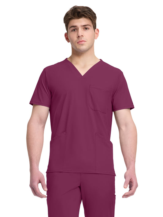 Men's 3-Pocket V-Neck Top - IN651A - Wine