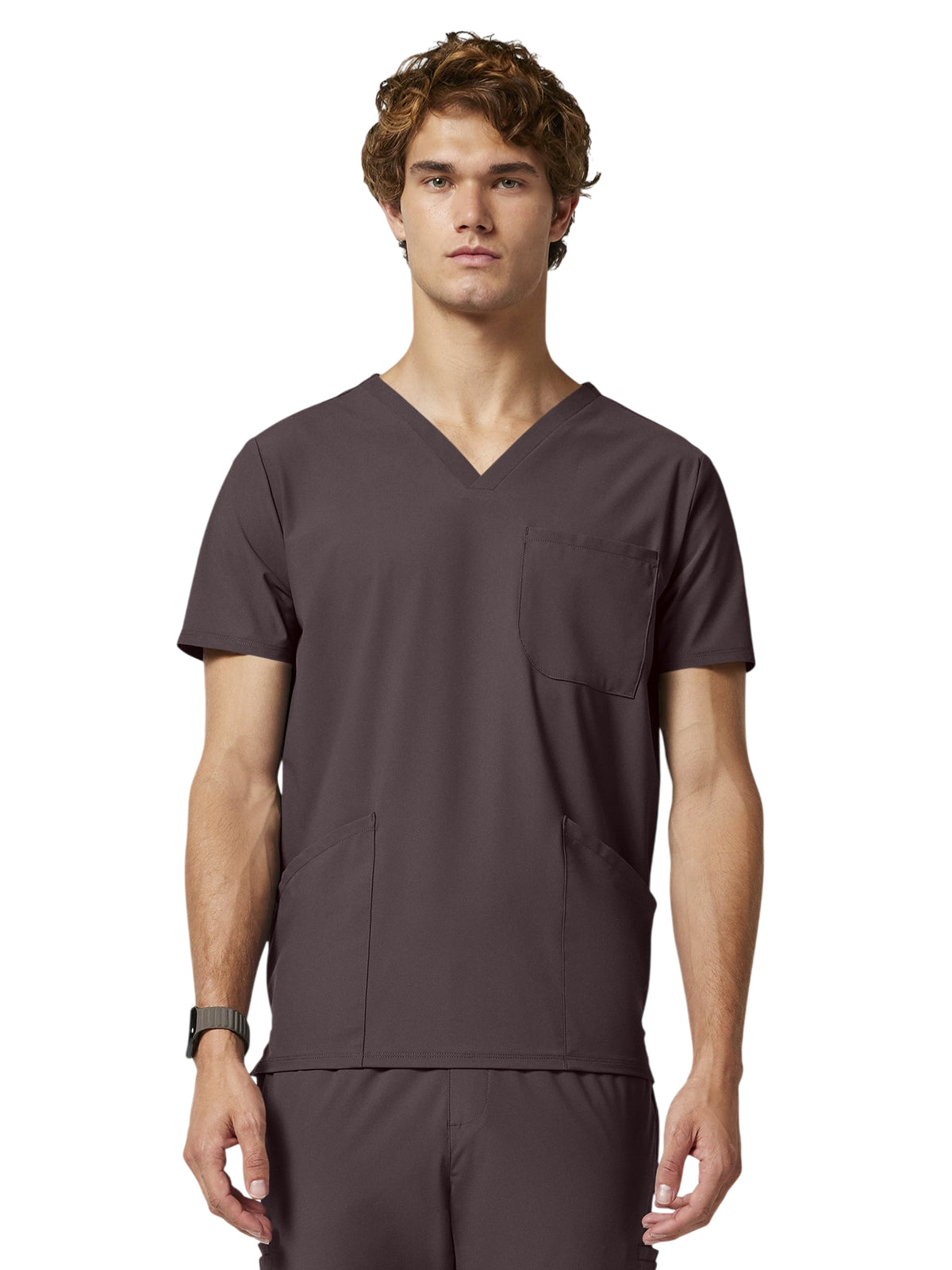 Men's 3-Pocket V-Neck Top - IN651A - Walnut Roast