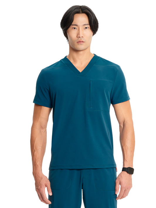Men's V-Neck Top - IN700A - Caribbean Blue
