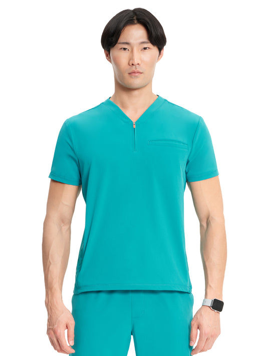 Men's V-Neck Top - IN702A - Teal Blue