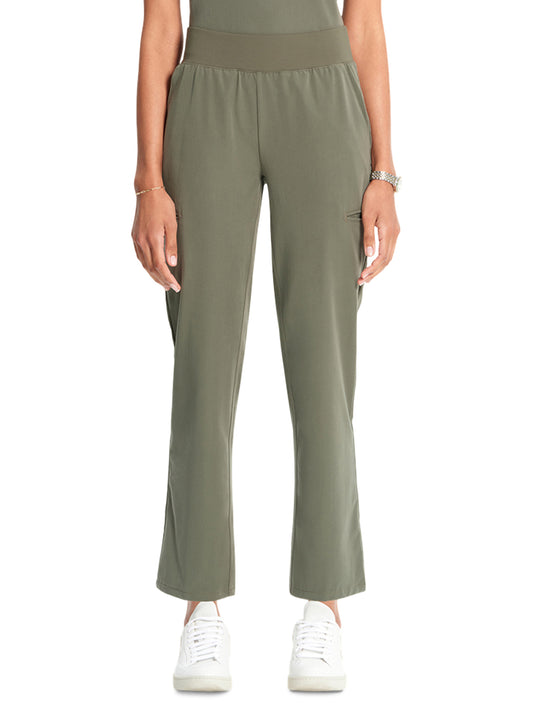 Women's 6-Pocket Straight Leg Ankle Scrub Pant - ML010 - Olive