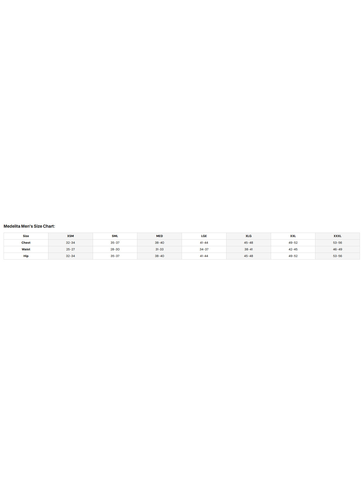 SIZECHART