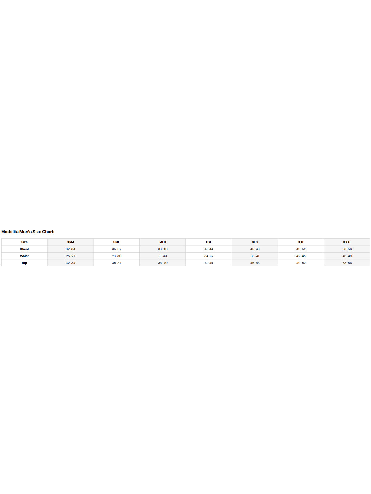 SIZECHART