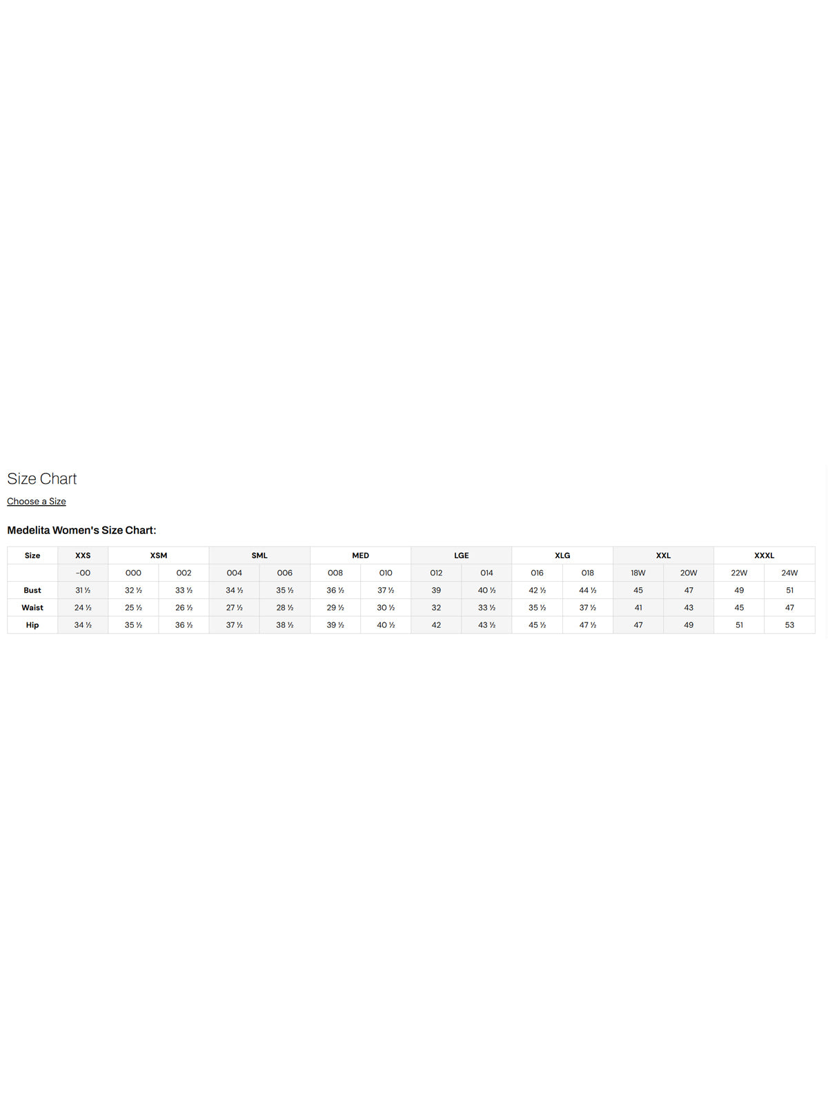 SIZECHART