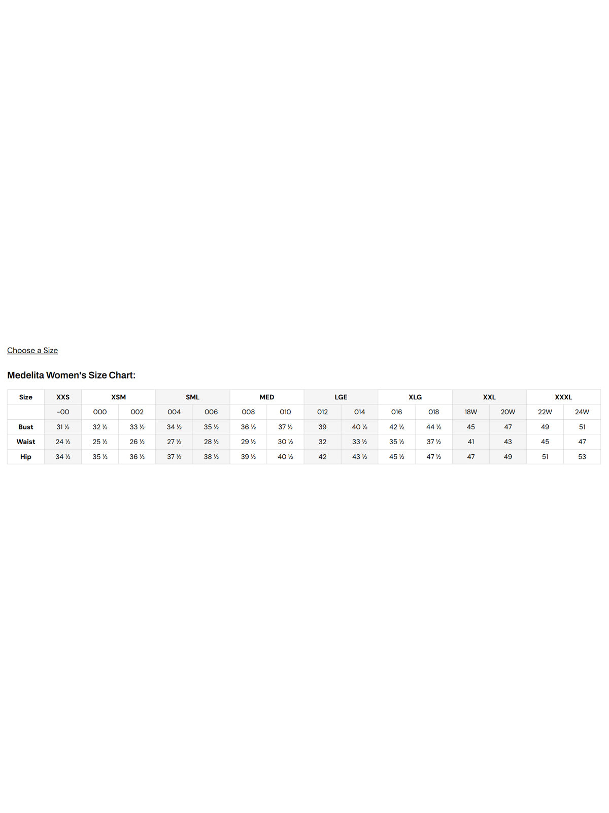 SIZECHART