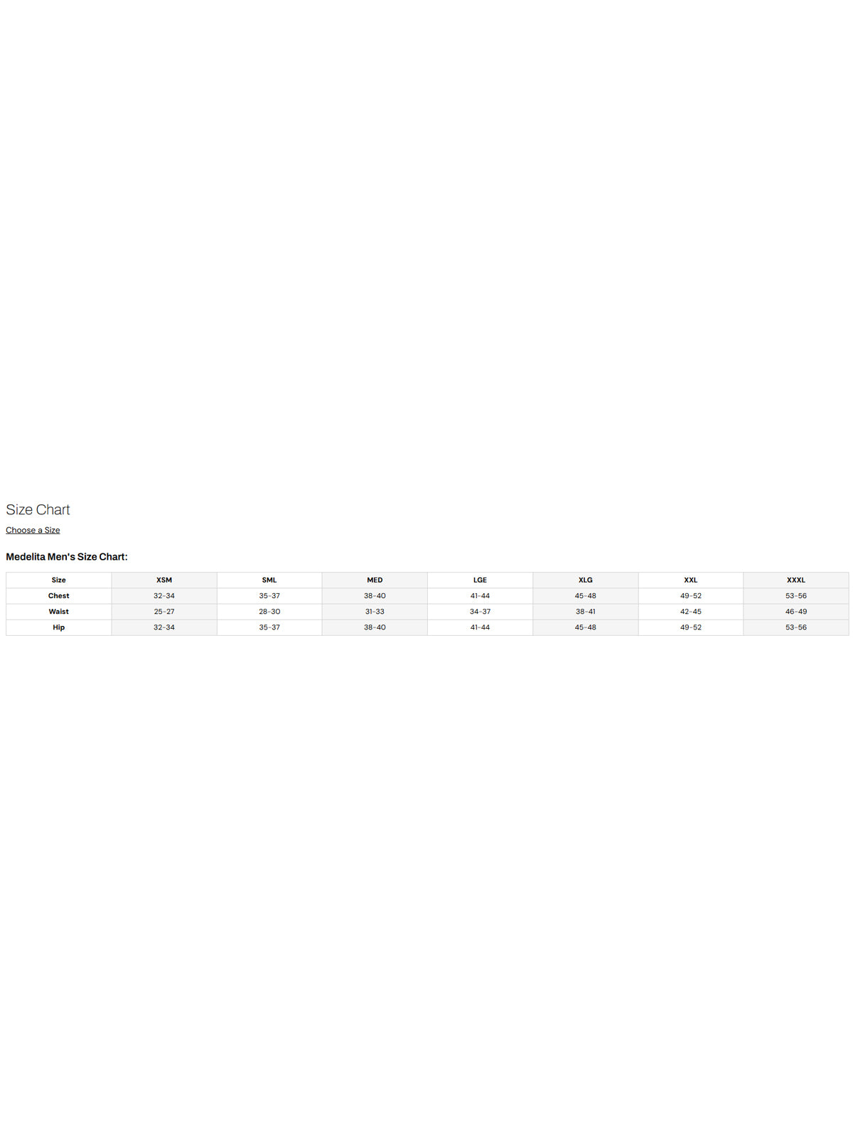 SIZECHART