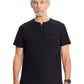 Men's 3-Pocket Cirrus Split Crew Neck Scrub Top - ML619 - Black