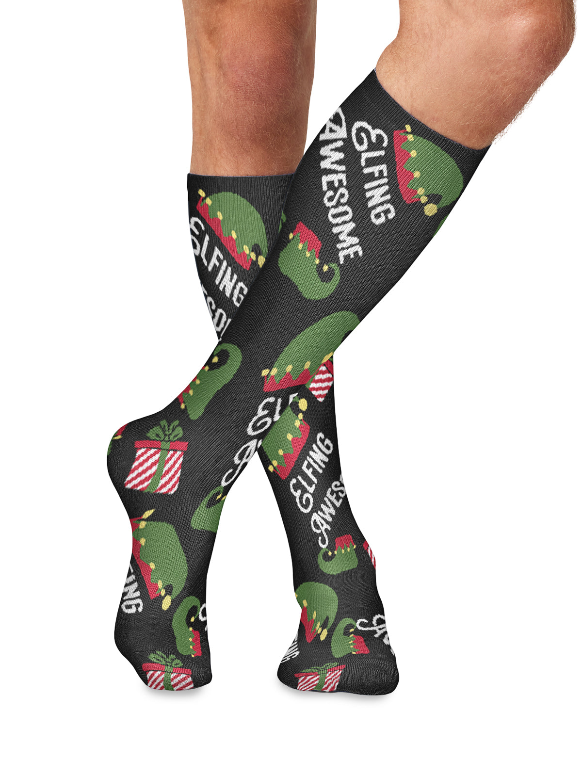 Men's 12 mmHg Support Socks - MPRINTSUPPORT - Elfing Awesome
