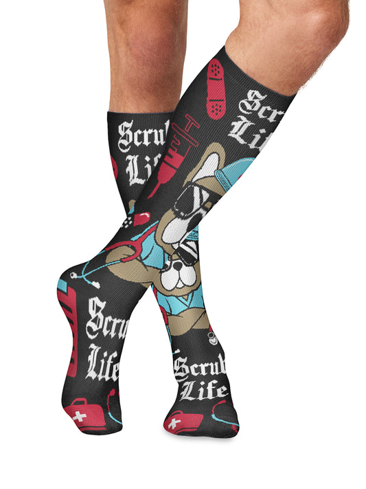 Men's 12 mmHg Support Socks - MPRINTSUPPORT - Scrub Life