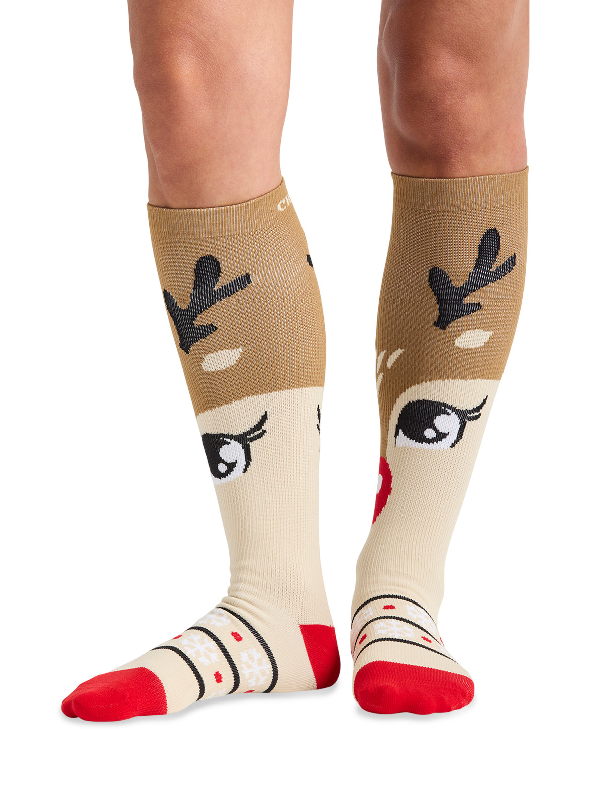 Women's 8-12 mmHg Support Socks - PRINTSUPPORT - Deer Santa