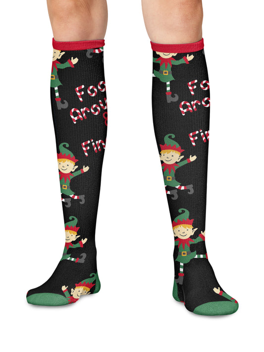 Women's 8-12 mmHg Support Socks - PRINTSUPPORT - Dancing Elves