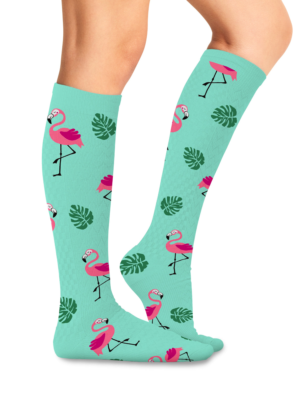 Women's 8-12 mmHg Support Socks - PRINTSUPPORT - Flamingo Life