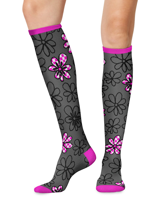 Women's 8-12 mmHg Support Socks - PRINTSUPPORT - Flower Power