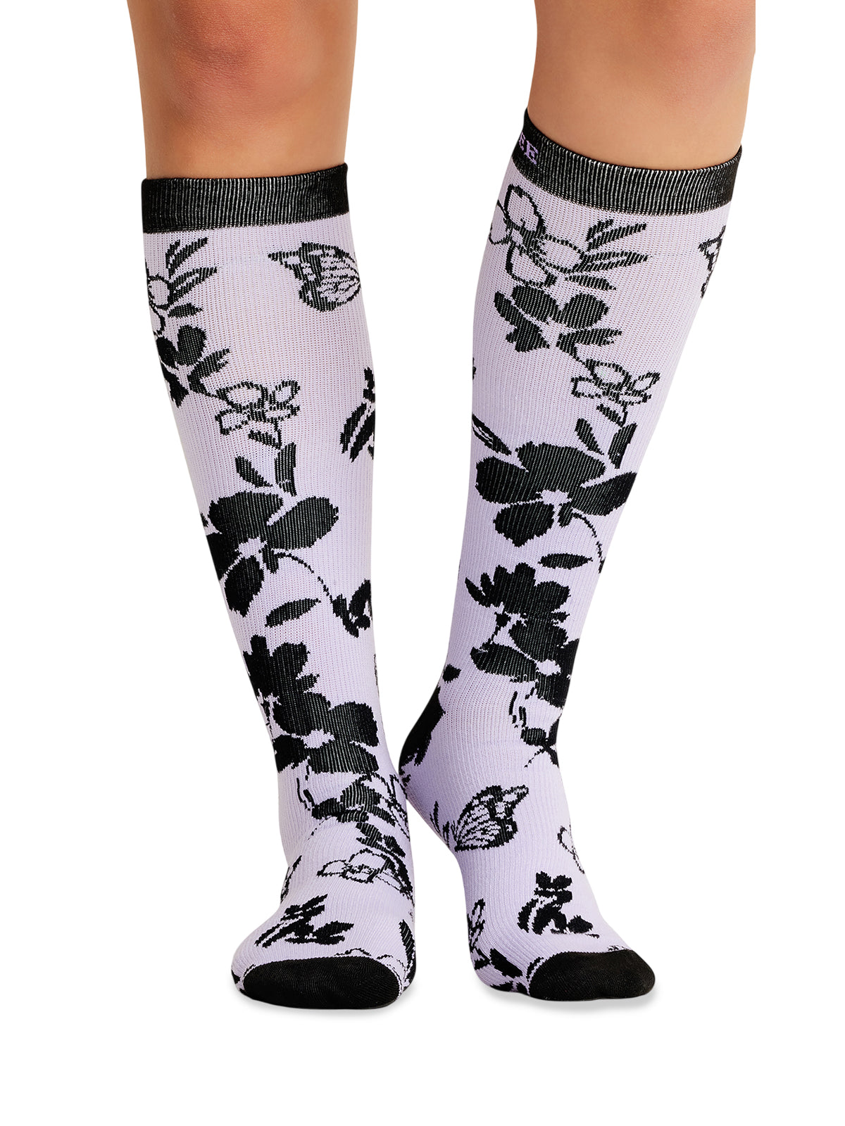 Women's 8-12 mmHg Support Socks - PRINTSUPPORT - Lavender Garden