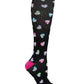Women's 8-12 mmHg Support Socks - PRINTSUPPORT - Neon Hearts