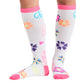 Women's 8-12 mmHg Support Socks - PRINTSUPPORT - Peace, Love, Smile
