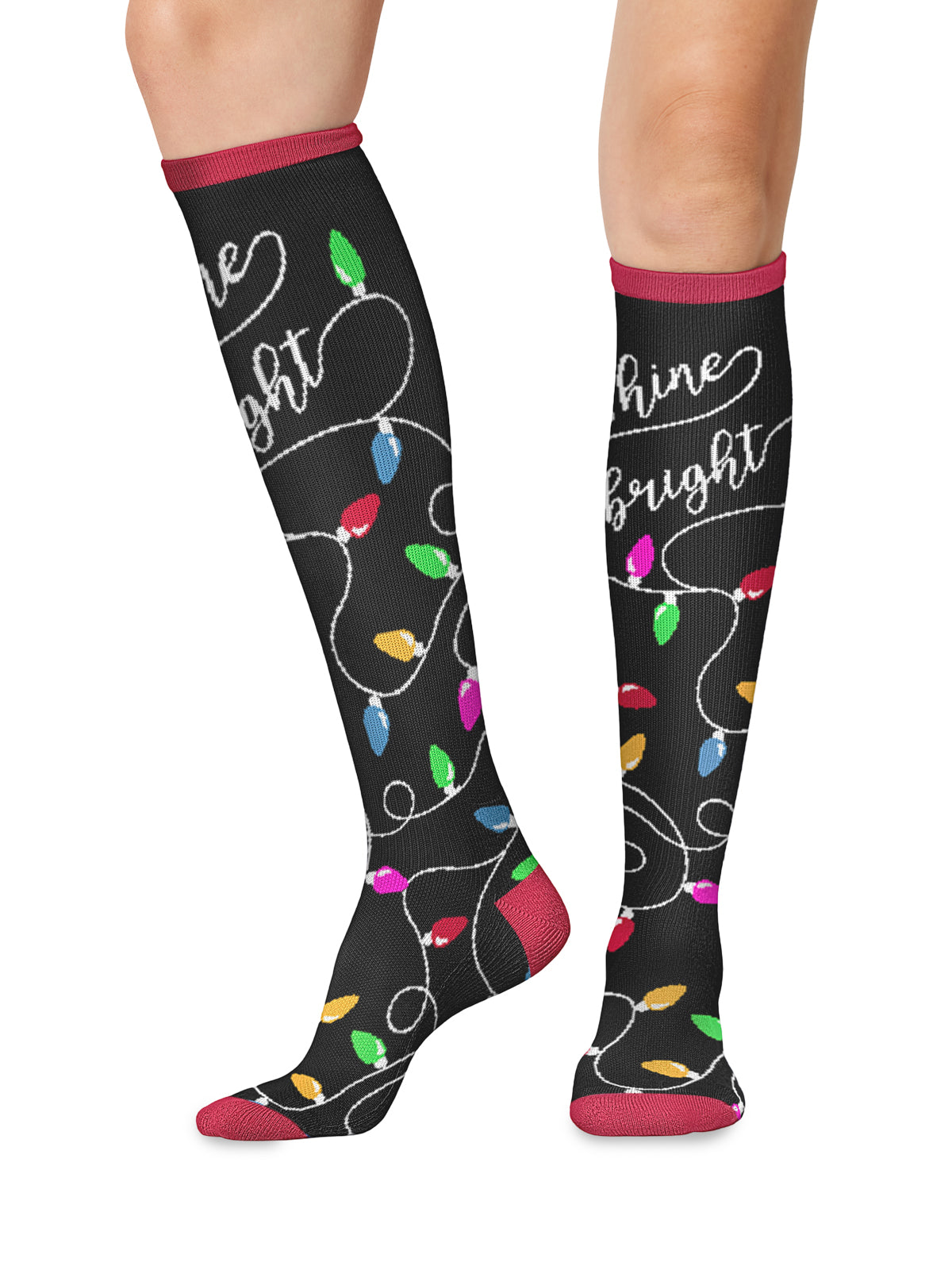 Women's 8-12 mmHg Support Socks - PRINTSUPPORT - Shine Bright