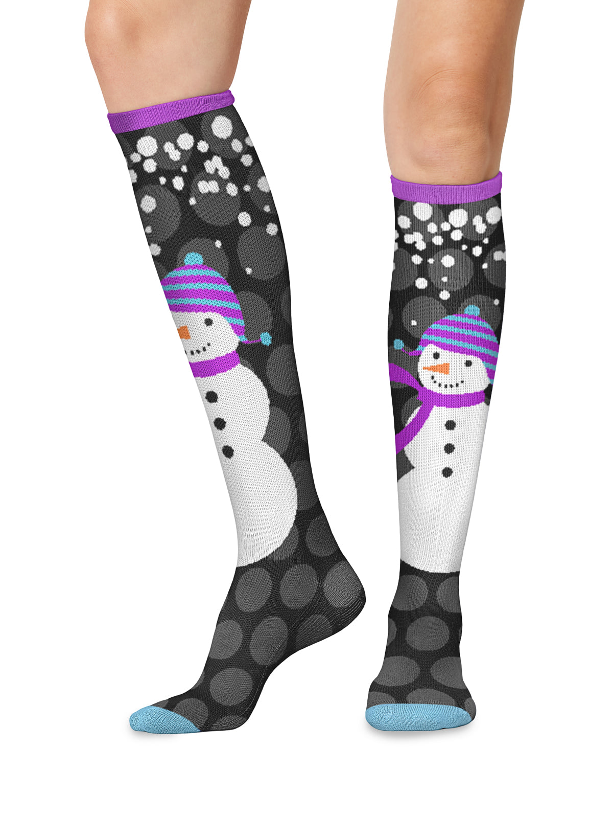 Women's 8-12 mmHg Support Socks - PRINTSUPPORT - Snowman Love