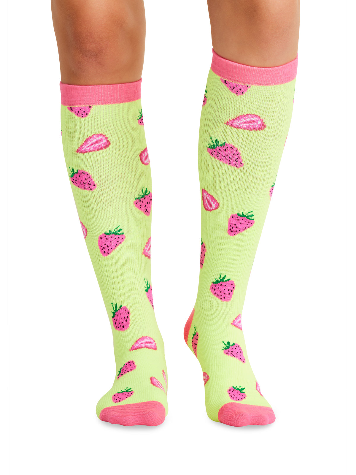 Women's 8-12 mmHg Support Socks - PRINTSUPPORT - Strawberry Patch