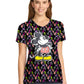 Women's 2-Pocket V-Neck Print Top - TF626 - Iconic Mickey