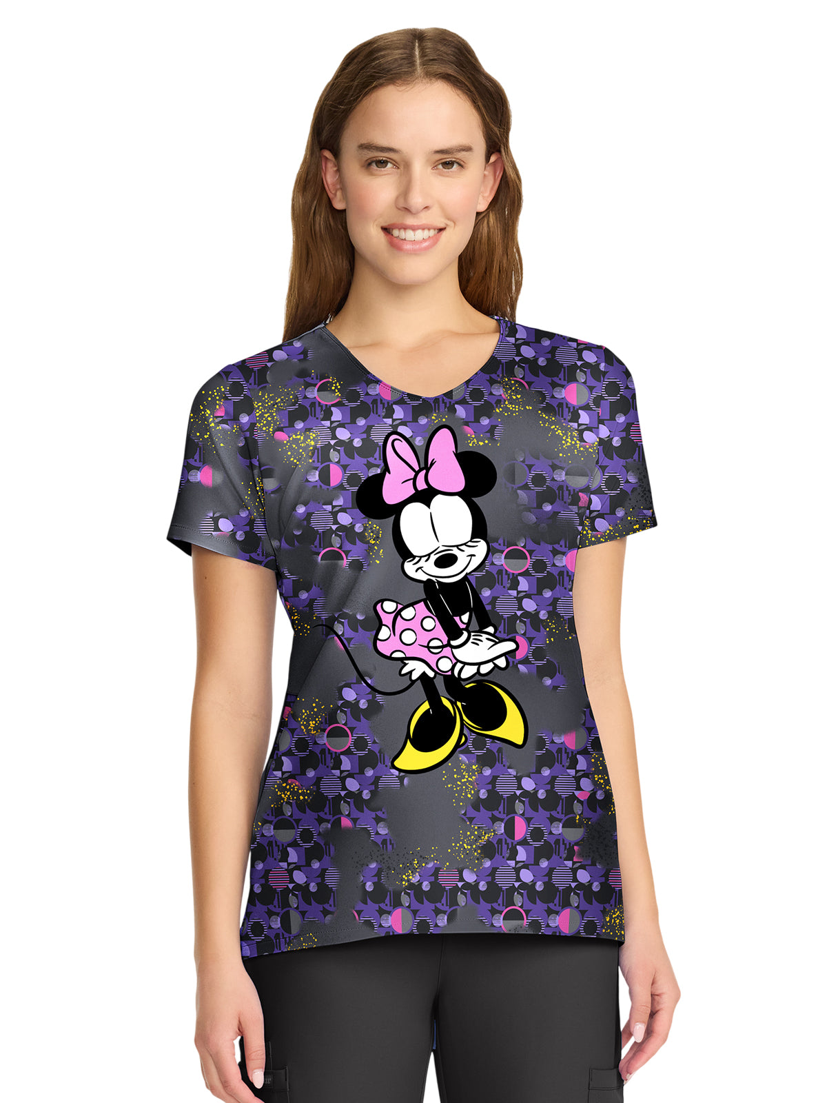 Women's 2-Pocket V-Neck Print Top - TF626 - Feeling Flirty
