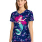 Women's 2-Pocket V-Neck Print Top - TF626 - Tale Of A Mermaid