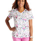 Women's Rounded V-Neck Print Top - TF786 - Yummy Sweet