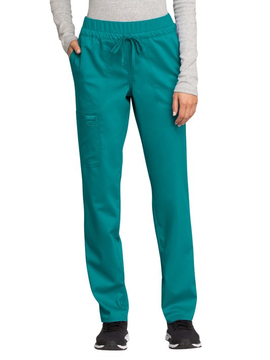 Women's 5-Pocket Tapered Leg Pant - WW105 - Teal Blue