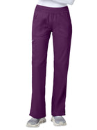 Women's 4-Pocket Mid Rise Straight Leg Pull-on Pant - WW110 - Eggplant