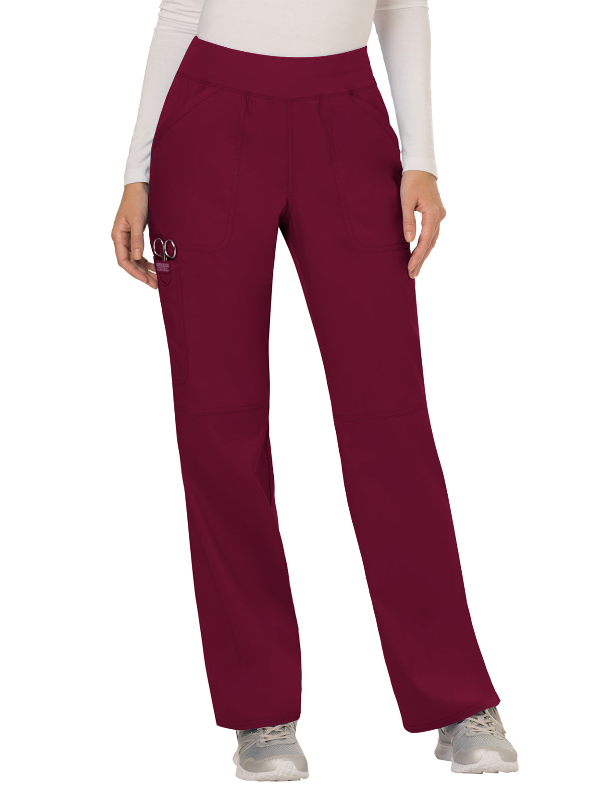 Women's 4-Pocket Mid Rise Straight Leg Pull-on Pant - WW110 - Wine