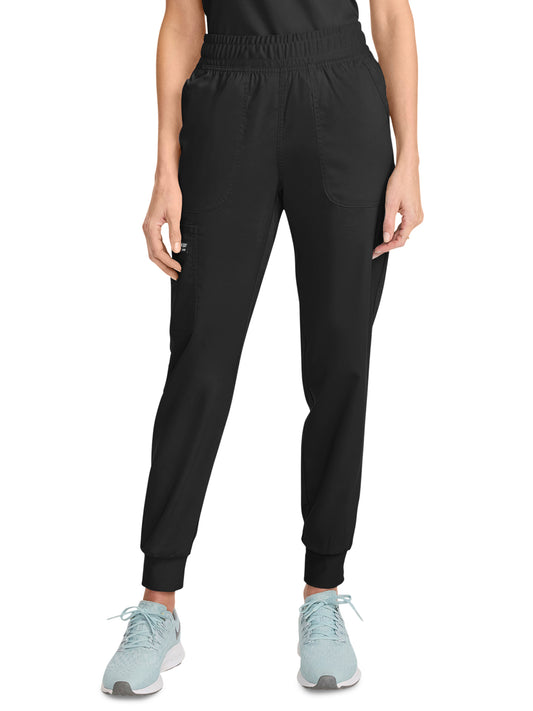 Women's 5-Pocket Mid Rise Jogger Pant - WW115 - Black