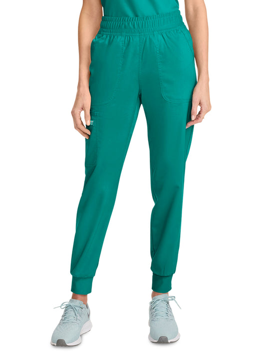 Women's 5-Pocket Mid Rise Jogger Pant - WW115 - Teal Blue